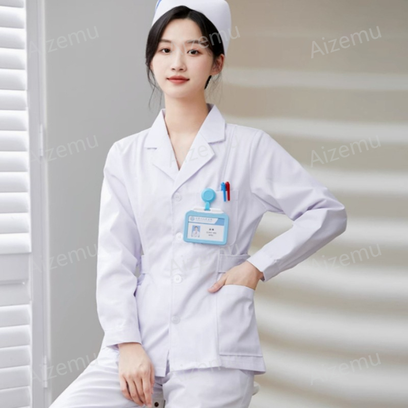 Seragam Perawat Lengan Panjang - Medical Lab Logo ulasan dan harga